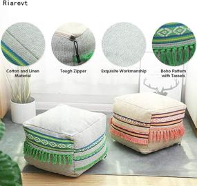 img 3 attached to Riarevt Unstuffed Ottoman Footstool Knitted Home Decor and Poufs