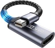 🔌 4к адаптер mini displayport в hdmi - преобразователь jsaux mini dp в hdmi для macbook air/pro, imac/mac mini, surface pro/dock, телевизора, монитора и многого другого (серый) - нейлоновая оплетка, алюминиевая оболочка. логотип