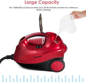 img 1 attached to 🧼 COSTWAY 2000W Multipurpose Steam Cleaner with 19 Accessories: 1.5L Tank, Heavy Duty Rolling Cleaning Machine for Carpet, Floors, Windows, and Cars in Red