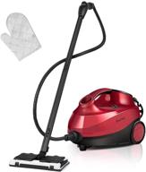 🧼 costway 2000w multipurpose steam cleaner with 19 accessories: 1.5l tank, heavy duty rolling cleaning machine for carpet, floors, windows, and cars in red logo