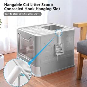 img 1 attached to 🐱 Foldable Cat Litter Box with Lid: Convenient, Large Top Entry Design