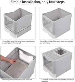 img 2 attached to 🐱 Foldable Cat Litter Box with Lid: Convenient, Large Top Entry Design