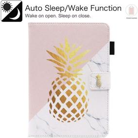 img 3 attached to 🍍 Fvimi Multi-Angle Folio Case for Amazon Fire HD 8 & HD 8 Plus Tablet (2020 Release) with Auto Sleep/Wake Function - Gold Pineapple Design