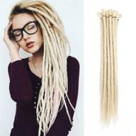 20 inch handmade dreadlocks extensions: soft faux locs crochet braiding hair in pale blonde - ideal reggae hair hip-hop fashion for women/men (10pcs) logo