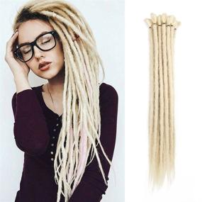 img 4 attached to 20 Inch Handmade Dreadlocks Extensions: Soft Faux Locs Crochet Braiding Hair in Pale Blonde - Ideal Reggae Hair Hip-Hop Fashion for Women/Men (10Pcs)