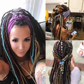 img 2 attached to 20 Inch Handmade Dreadlocks Extensions: Soft Faux Locs Crochet Braiding Hair in Pale Blonde - Ideal Reggae Hair Hip-Hop Fashion for Women/Men (10Pcs)