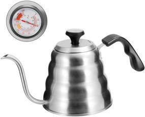 img 4 attached to OAMCEG Pour Over Kettle: 1.2L Stainless Steel Gooseneck with Thermometer - Perfect for Precise Temperature Control and Insulated Handle