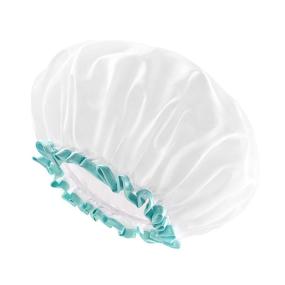 img 4 attached to 🚿 Large Waterproof Shower Cap for Long Hair - 12 Inch Extra Size, Washable Hair Caps for Women and Girls, Super Cute and Extra Large by mikimini