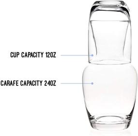 img 2 attached to 🥛 Сетка для постели Trinkware - прозрачная карафель для воды и набор стаканов для ночного увлажнения