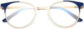 img 4 attached to FEISEDY B2656: Stylish Round Metal Frame Reading Glasses for Women and Men with Anti-Reflective Coating