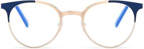 img 2 attached to FEISEDY B2656: Stylish Round Metal Frame Reading Glasses for Women and Men with Anti-Reflective Coating