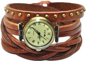 img 4 attached to Genuine Leather Wrist Wrap Watch: MINILUJIA Women's Watches in Brown - Elegant Timepiece