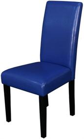 img 3 attached to Monsoon Pacific Villa Faux Leather Dining Chairs, Blue - Set of 2: Elegant and Comfortable Seating for Your Dining Room
