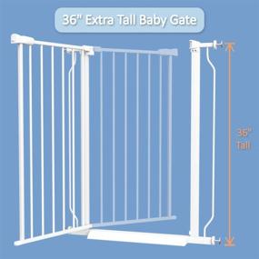 img 3 attached to 36 Inch Extra Tall Pressure Mounted Baby Gate - Walk-Thru Gate for Toddlers and Pets - Dog & Toddler Gate for Doorways and Stairways (38.5-43.3 Inch)