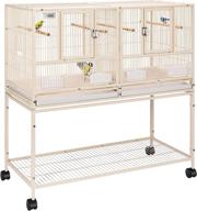 vivohome 41.5 inch stackable divided iron bird breeding cage with rolling stand for parakeets canaries cockatiels lovebirds finches budgies small parrots logo