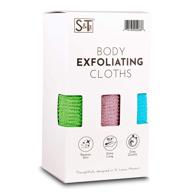 st 528801 exfoliating body cloths, 11.8 🧽 x 35.4 inch, assorted colors, pack of 3 logo