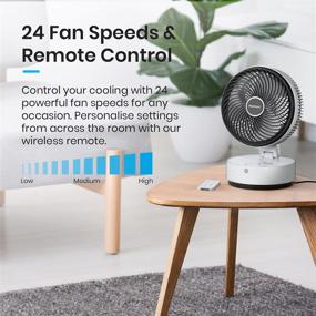 img 2 attached to 🌀 Pro Breeze Turbo Desk Fan Air Circulator - 8” Small Fan Personal Fan: Powerful, Quiet, and Versatile with Multiple Speeds and Timer - Small Desk Fan White