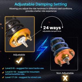 img 2 attached to 🚗 Premium Adjustable Damper Coilovers Strut for Honda Civic 1996-2000 EK2-EK9 & Acura Integra 1990-1993 | CR-X 1988-1991 Suspension Spring Shock Absorber