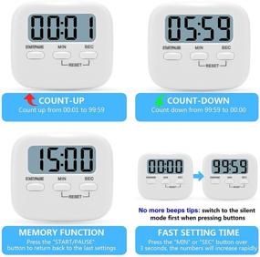 img 2 attached to 🥚 2 Pack Egg Timer Digital Timer for Kids with Big Digits and LED Light - Perfect for Classroom and Kitchen