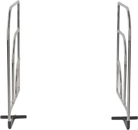 img 1 attached to 🗂️ Efficient Chrome Dividers for Organizing Small Over The Shelf Closets - Ideal for Sweaters, T-Shirts, Jeans, Linens, Towels, Books, Purses, Shoes & More - Set of 2