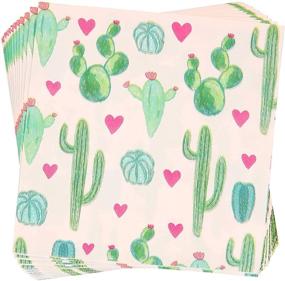 img 2 attached to 🌵 Succulent Cactus Fiesta Bundle: Pink Plates, Napkins, Cups, Cutlery & Tablecloth (Serves 24, 169 Pieces)