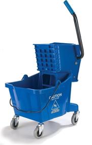 img 4 attached to Blue Carlisle 3690814 Commercial Mop Bucket - 26 Quart Capacity with Side Press Wringer