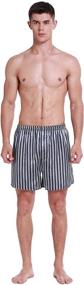 img 4 attached to Luxe Lavender Satin Boxer Shorts: Sleek Sleepwear for Men in Lounge & Relaxation