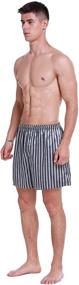 img 2 attached to Luxe Lavender Satin Boxer Shorts: Sleek Sleepwear for Men in Lounge & Relaxation