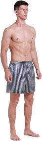 img 3 attached to Luxe Lavender Satin Boxer Shorts: Sleek Sleepwear for Men in Lounge & Relaxation