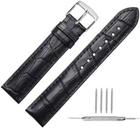 img 3 attached to 👔 Calfskin Genuine Leather Replacement Watchband for Men's Watches: A Stylish and Durable Accessory