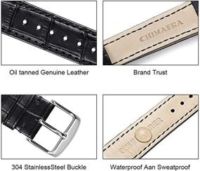 img 2 attached to 👔 Calfskin Genuine Leather Replacement Watchband for Men's Watches: A Stylish and Durable Accessory