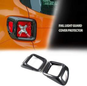 img 3 attached to 🚘 1Pair RT-TCZ Carbon Fiber ABS Car Tail Light Cover Guard Rear Lamp Frame Decoration Trim for 2016-2018 Jeep Renegade