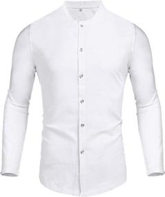 img 2 attached to Pacinoble Cotton Shirts Botton Summer Men's Clothing for Shirts