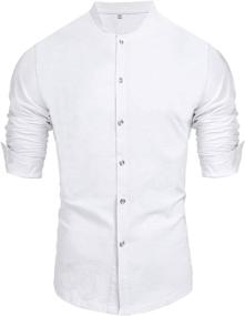 img 3 attached to Pacinoble Cotton Shirts Botton Summer Men's Clothing for Shirts