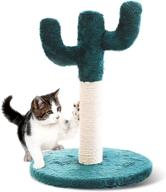 cactus cat scratching post: durable cat furniture for indoors, ideal for kitten & cat, features natural sisal rope logo