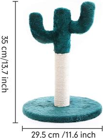 img 3 attached to Cactus Cat Scratching Post: Durable Cat Furniture for Indoors, Ideal for Kitten & Cat, Features Natural Sisal Rope