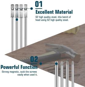 img 2 attached to 🔧 Набор шестигранных отверток с магнитным хвостовиком Rocaris из 8 штук - 1/4 дюйма - T8-T40 - длина 6 дюймов - сталь S2