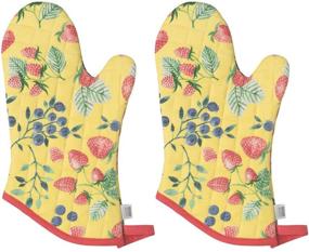 img 2 attached to 🍓 Berry Patch Mitt Set: Now Designs Basic Oven Mitts, 2 Count