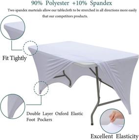 img 2 attached to Yetomey Tablecloths Stretchable Rectangular Polyester