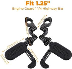 img 2 attached to Motorcycle Highway Pegs Adjustable Foot Peg With Flip-Out Heel Rests For Road Glide Street Glide Sportster Road King Electra Glide With 1