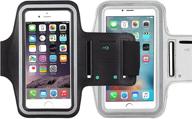 📱 2pack water-resistant cell phone armband for iphone 8, 7, 6, 6s plus, galaxy note 8/s7 edge/s8/s8+ - adjustable reflective workout band with key holder (silver/black) logo