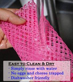 img 2 attached to 🧽 EssenMax Premium Dish Washing Net Cloth 12"x11" (4pack) - Innovative, Fast-Drying, Odor-Free, Long-Lasting, Scratch-Free, Ideal Scrubber, Eliminates Mildew Sponges