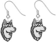 🐶 stylish xcfs silver plated black white husky alaska dog charm earrings for women and girls logo