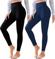 🏋️ high waist tummy control workout leggings for women - cthh 2 pack black yoga pants for running logo