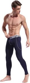 img 1 attached to 🩲 ARCITON Men's Low-Rise Long Johns Thermal Leggings Pack for Bottom Pants