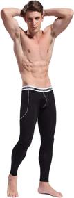 img 2 attached to 🩲 ARCITON Men's Low-Rise Long Johns Thermal Leggings Pack for Bottom Pants