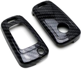 img 1 attached to IJDMTOY (1) Exact Fit Glossy Black Carbon Fiber Smart Key Fob Shell Cover Compatible With Chevrolet GMC 3 4 Or 5 Buttons Folding Key Fob (Camaro Cruze Malibu SS Spark Volt