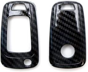 img 2 attached to IJDMTOY (1) Точное соответствие глянцевая черная карбоновая вставка для смарт-ключа, совместимая с складным с ключом Chevrolet GMC 3 4 или 5 кнопок (Camaro Cruze Malibu SS Spark Volt)