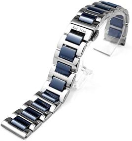 img 3 attached to Stylish and Durable Kai Tian Stainless Steel Ceramic Watch Bands for Men with Butterfly Buckle