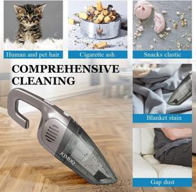 img 3 attached to 🧹 JOMOQ Handheld Vacuum Cordless Cleaner - 7000PA USB High Power Small Hand Vacuum, Rechargeable Wet/Dry Portable Cleaner for Car Home Pet Hair (Gray-Black)